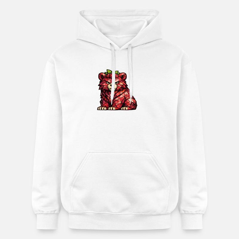 Raspberry Bear Cubism Version - Gildan Unisex Softstyle® Midweight Hoodie - white