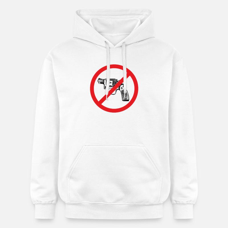 Signe de paix d’interdiction d’armes - Illustration - Sweat à capuche Softstyle® Gildan Unisexe - blanc