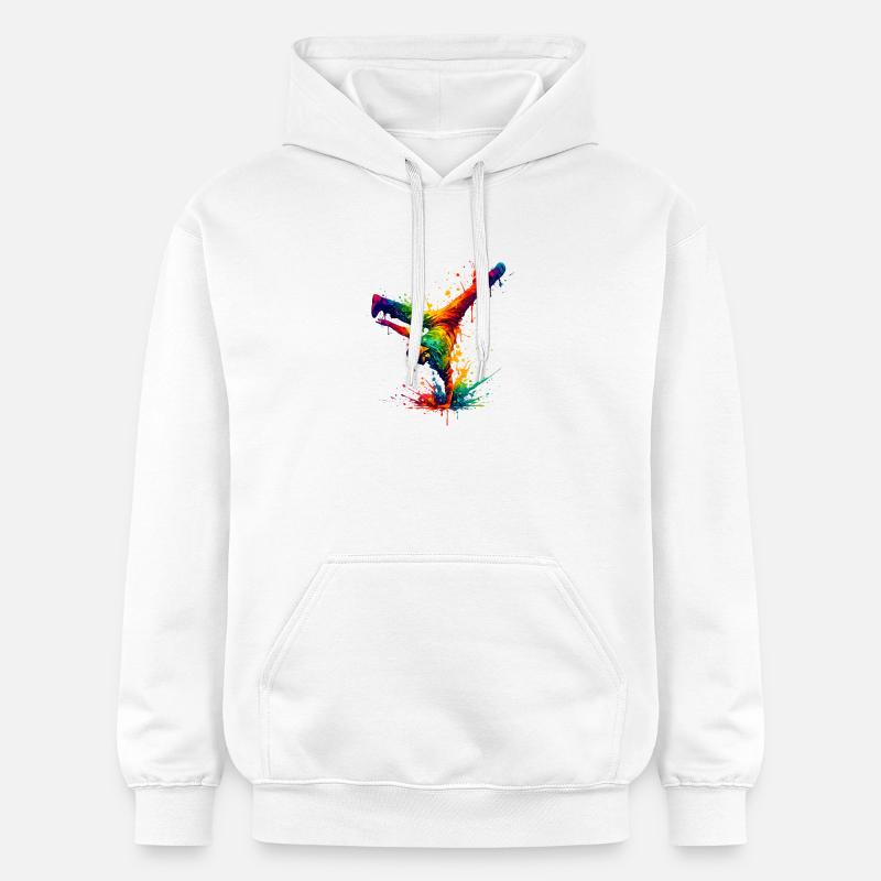 Main Danse Arc-en-Ciel Éclaboussée - Sweat à capuche Softstyle® Gildan Unisexe - blanc