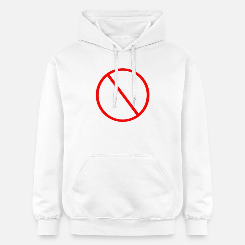 Panneau d’interdiction Panneau d’avertissement d’interdiction - Sweat à capuche Softstyle® Gildan Unisexe - blanc