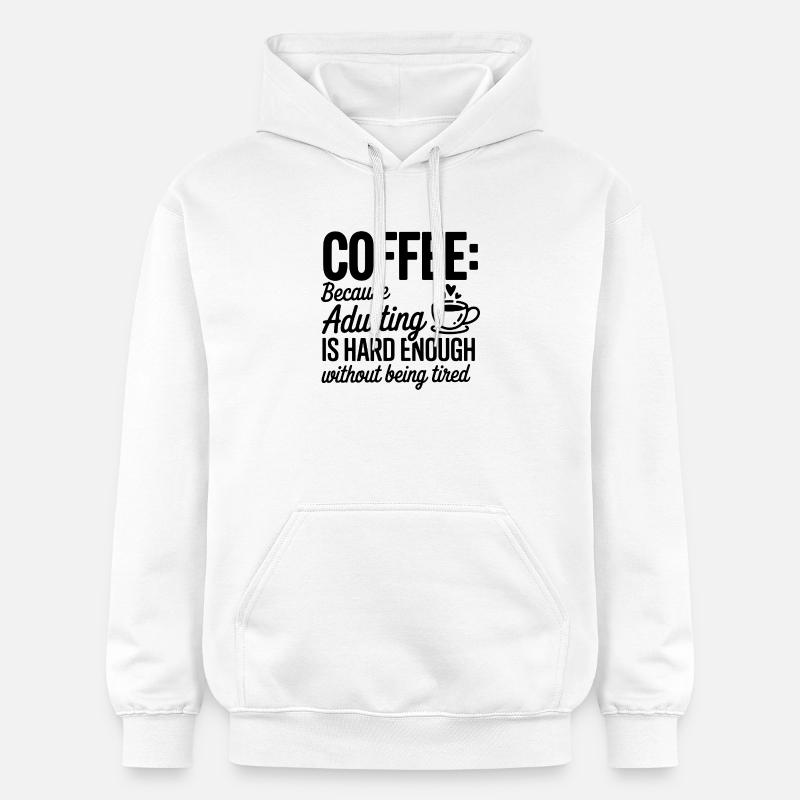 Coffee Focus: Everyday Sprint - Gildan luvtröja unisex Softstyle® Midweight - vit