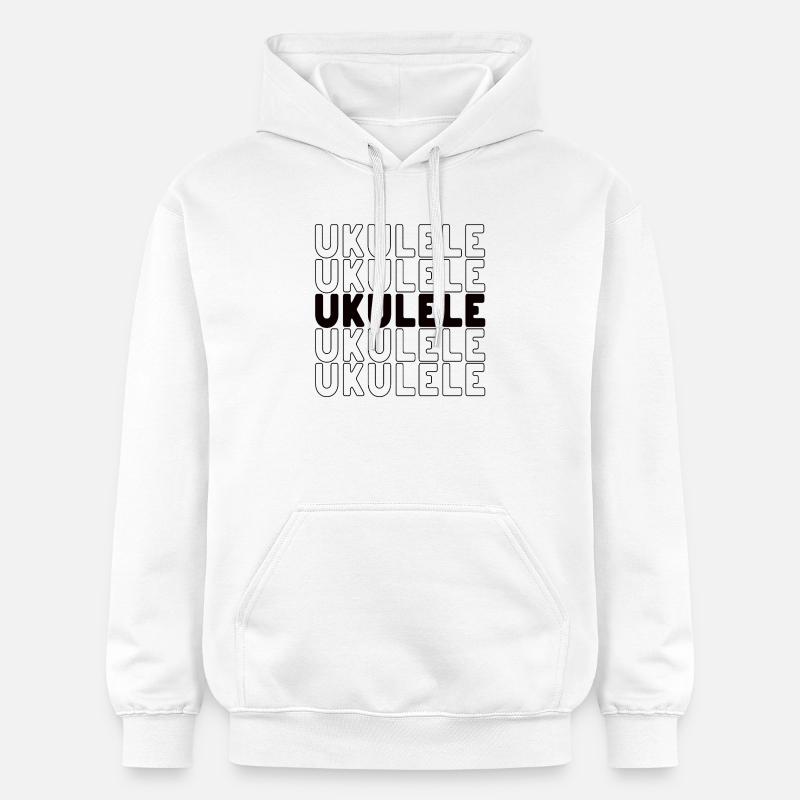 Typographie du ukulélé - Sweat à capuche Softstyle® Gildan Unisexe - blanc