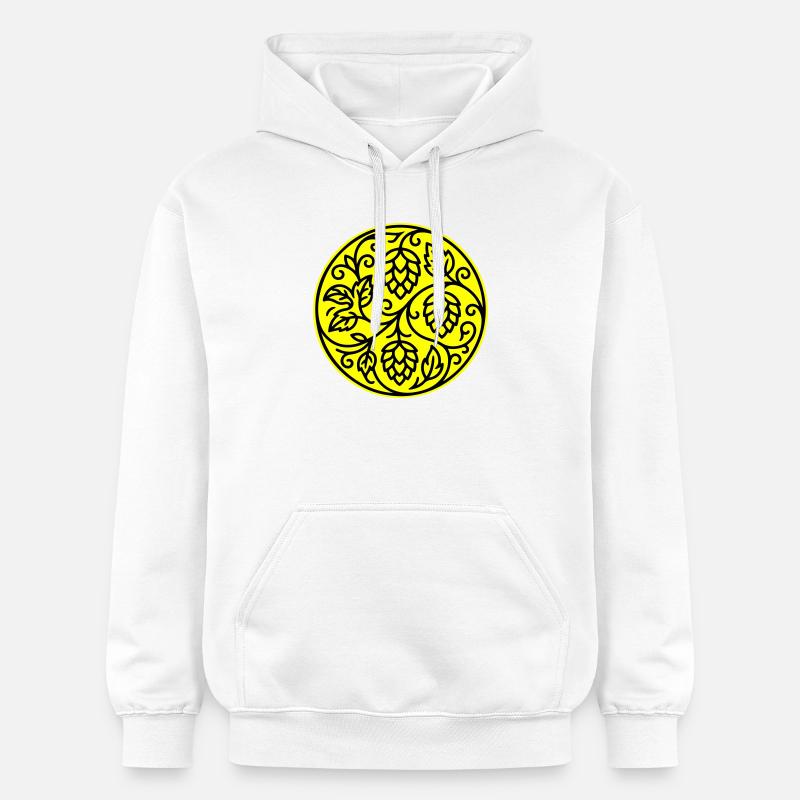 Symbole du houblon orge malt - Sweat à capuche Softstyle® Gildan Unisexe - blanc