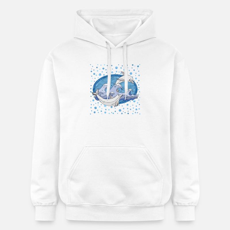 Dauphins - Sweat à capuche Softstyle® Gildan Unisexe - blanc