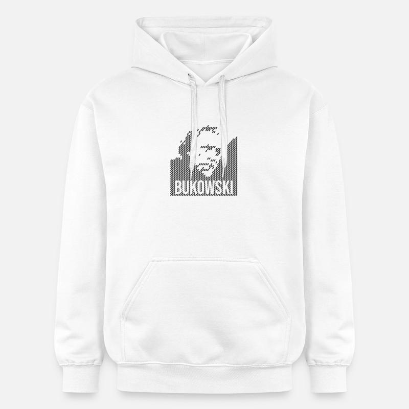 Charles Bukowski Conception du portrait - Sweat à capuche Softstyle® Gildan Unisexe - blanc