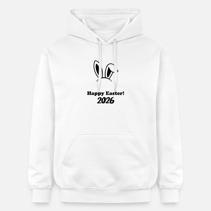 Happy Easter 2026 - Easter Bunny Design - Gildan Unisex Softstyle® Midweight Hoodie - white