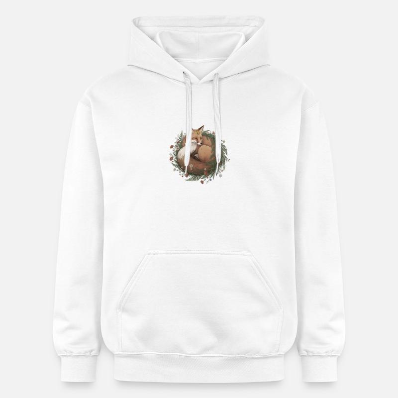 Douce couronne de renard endormie - Sweat à capuche Softstyle® Gildan Unisexe - blanc