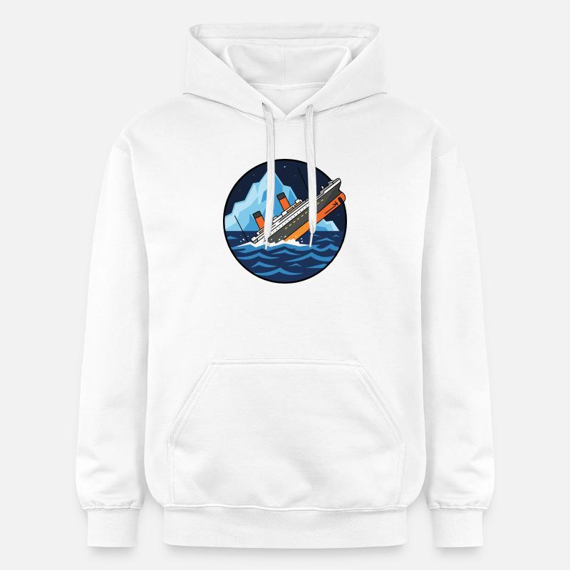 Titanic Schiff Eisberg Illustration - Sweat à capuche Softstyle® Gildan Unisexe - blanc