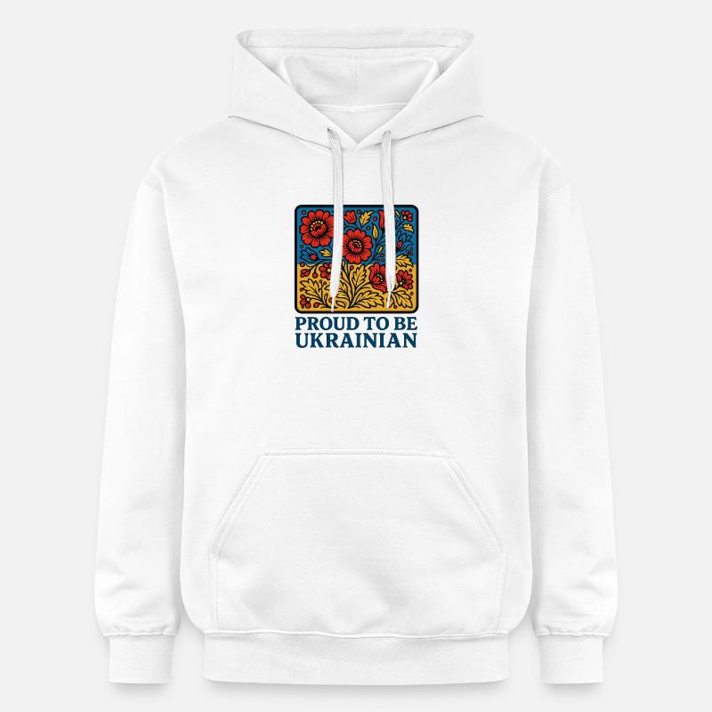 Orgueil ukrainien – Peuple des Fleurs - Sweat à capuche Softstyle® Gildan Unisexe - blanc