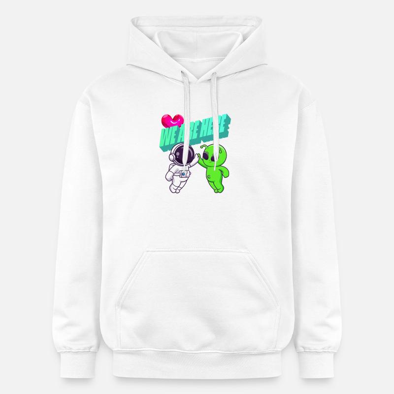 We Are Here - Série animée Alien - Sweat à capuche Softstyle® Gildan Unisexe - blanc