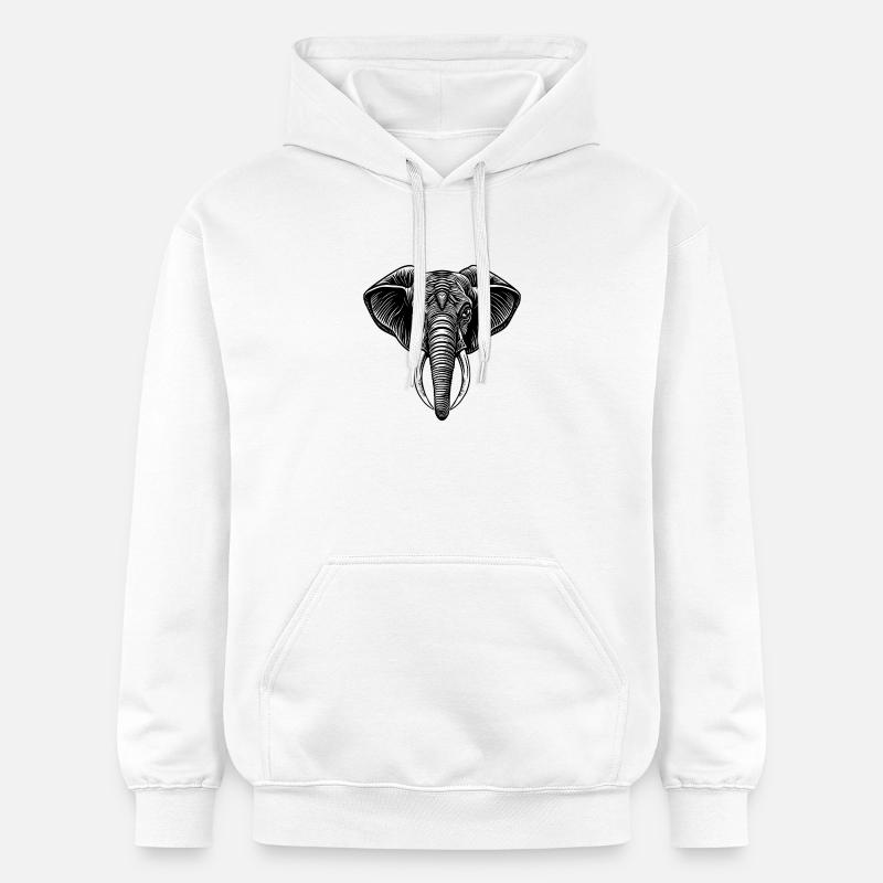 Tête d’éléphant - Sweat à capuche Softstyle® Gildan Unisexe - blanc