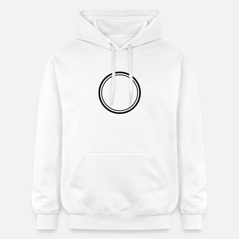 Cadre à double cercle - Sweat à capuche Softstyle® Gildan Unisexe - blanc