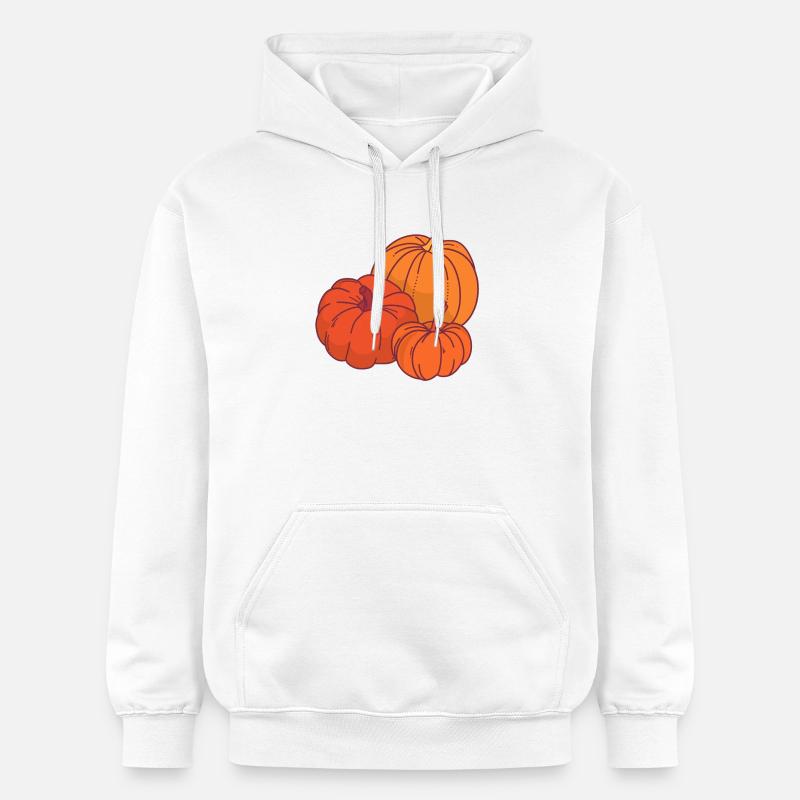 Citrouilles style dessin animé - Sweat à capuche Softstyle® Gildan Unisexe - blanc