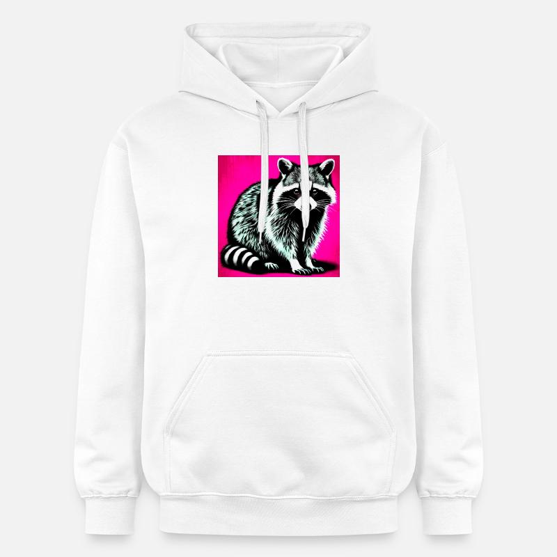 Raton laveur - Sweat à capuche Softstyle® Gildan Unisexe - blanc