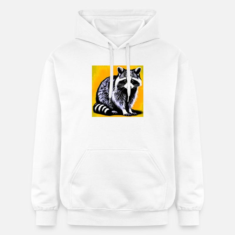 Raton laveur - Sweat à capuche Softstyle® Gildan Unisexe - blanc
