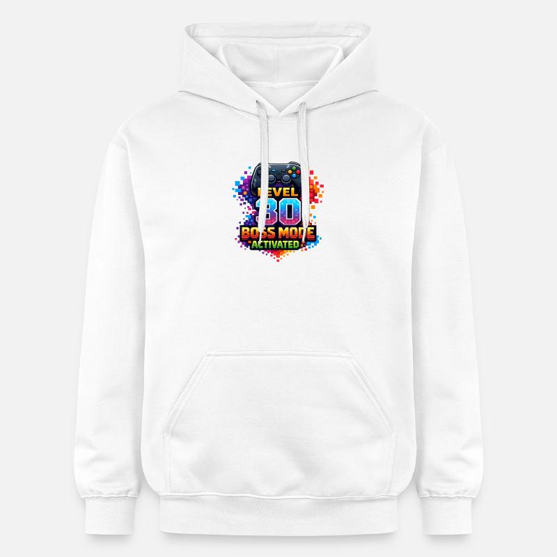 Level 30 Bossmodus Aktiviert - Sweat à capuche Softstyle® Gildan Unisexe - blanc