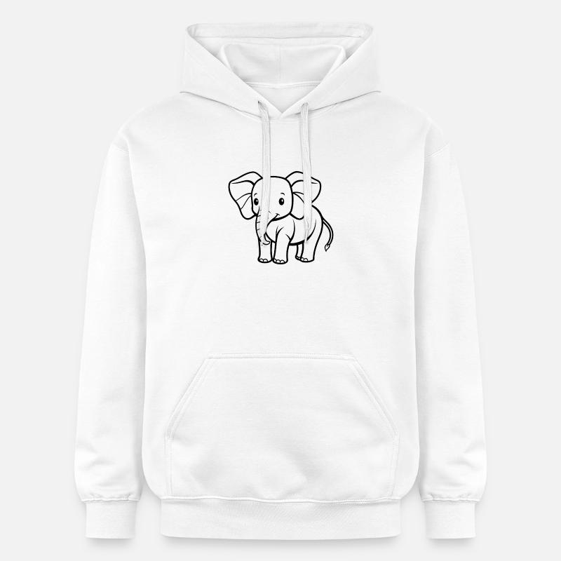 Bébé éléphant - Sweat à capuche Softstyle® Gildan Unisexe - blanc