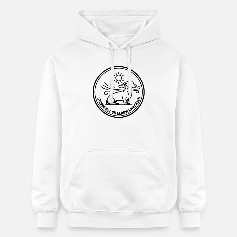 Insigne teckel à l’épreuve des tempêtes - Sweat à capuche Softstyle® Gildan Unisexe - blanc