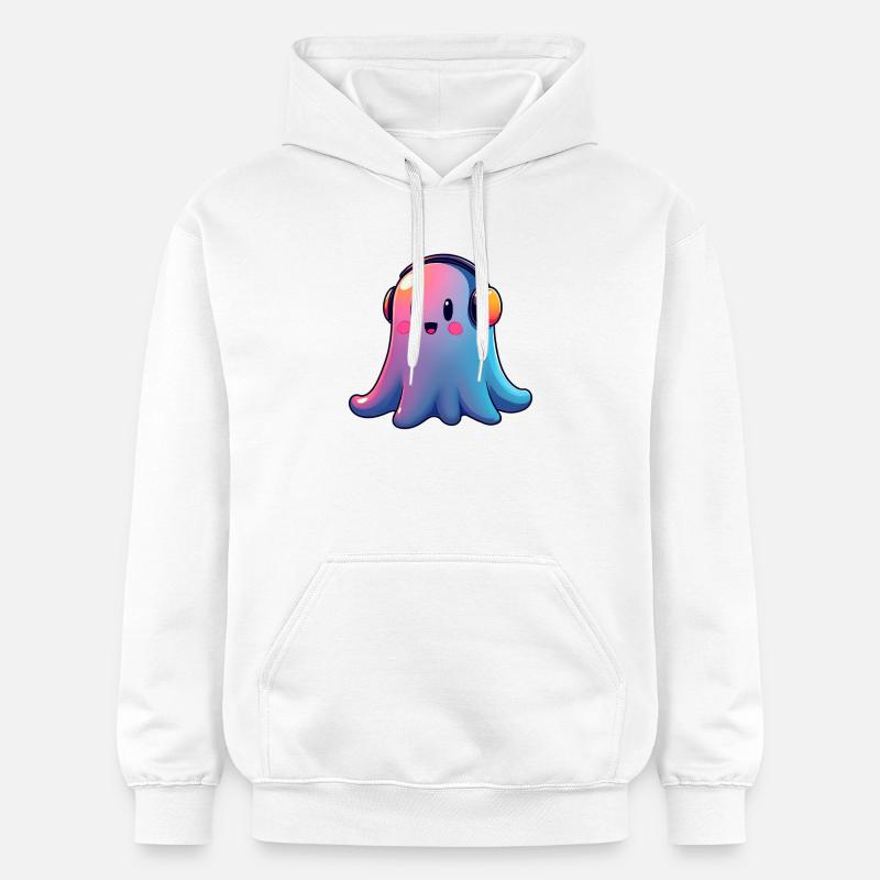 Ghost avec un casque - Sweat à capuche Softstyle® Gildan Unisexe - blanc