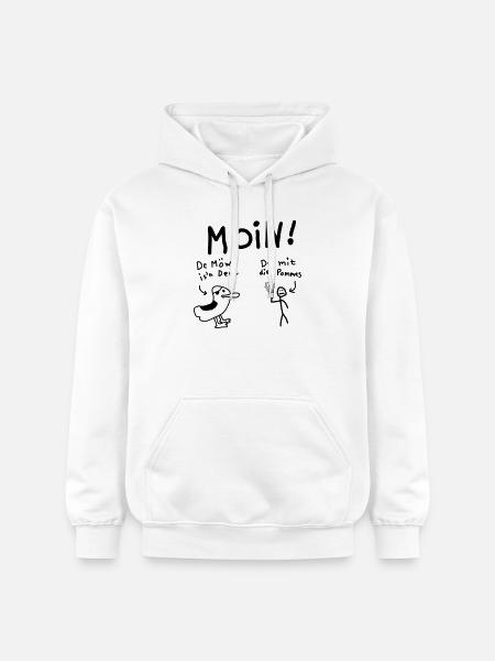Moin Möwe Pommesdieb Lustig - Gildan Unisex Softstyle® Midweight Hoodie - Weiß