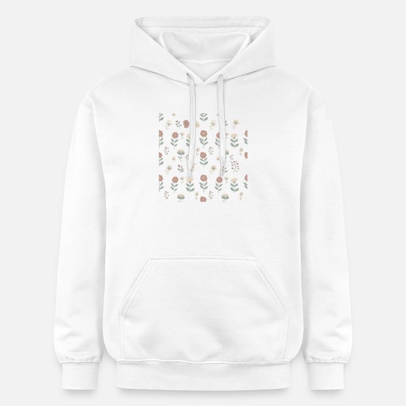Fleurs pastel - Sweat à capuche Softstyle® Gildan Unisexe - blanc