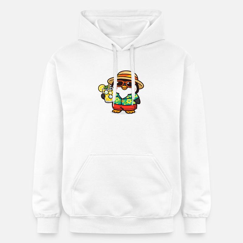 Aventure Penguin Beach Hawaï - Sweat à capuche Softstyle® Gildan Unisexe - blanc