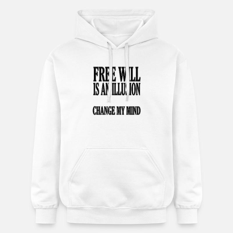 Le libre arbitre est une illusion - Sweat à capuche Softstyle® Gildan Unisexe - blanc