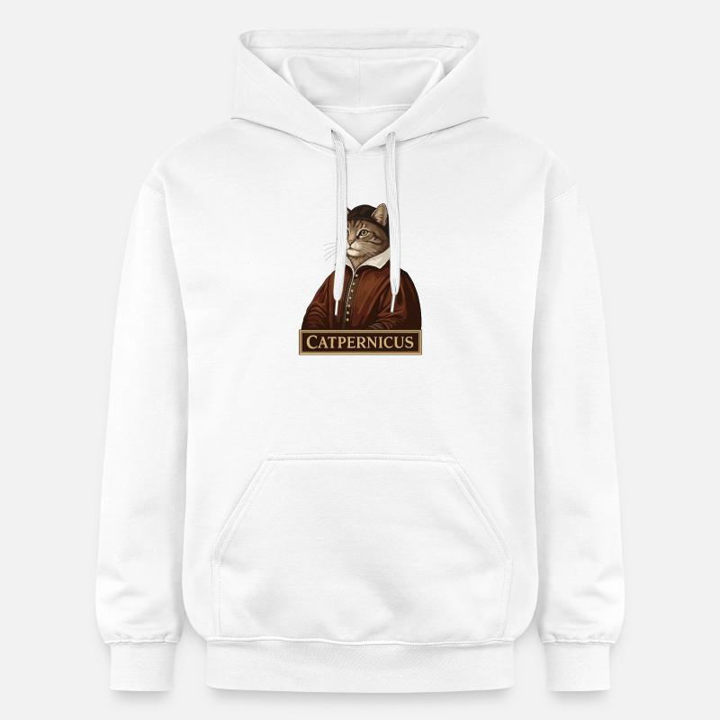 Catpernicus Nicolaus Copernicus Astronome Cat - Sweat à capuche Softstyle® Gildan Unisexe - blanc