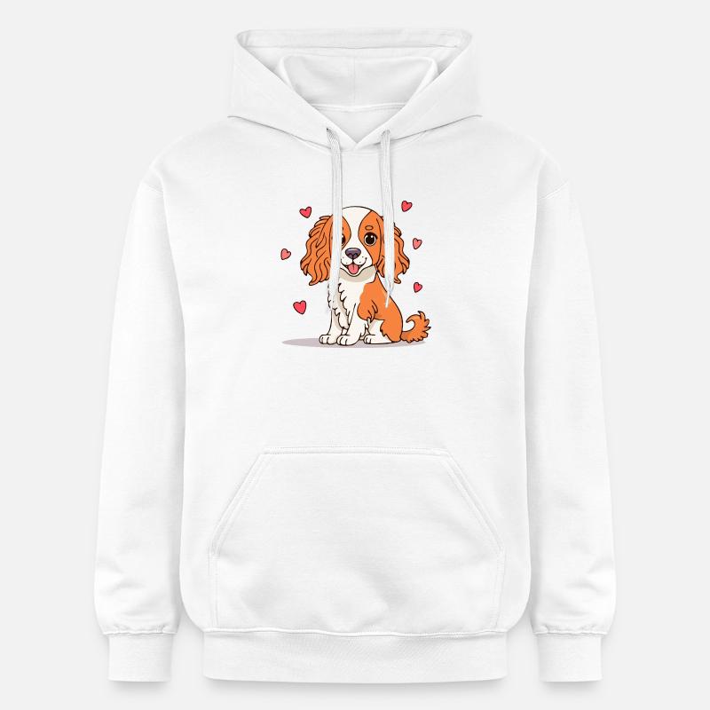 Cavalier Spaniel (bande dessinée) - Sweat à capuche Softstyle® Gildan Unisexe - blanc