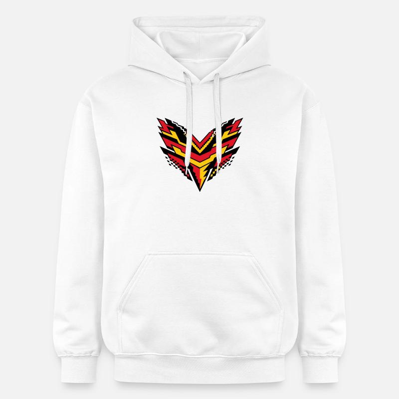 V-Pixel Storm Contrast Logo - Sweat à capuche Softstyle® Gildan Unisexe - blanc