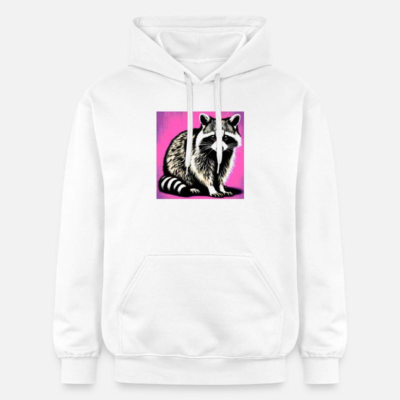 Raton laveur - Sweat à capuche Softstyle® Gildan Unisexe - blanc