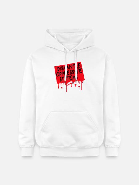 Dismantle Oppressive Systems Activism Statement - Gildan Unisex Softstyle® Midweight Hoodie - white