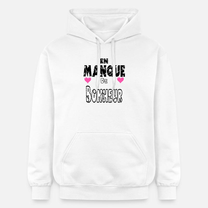 En Manque de Bonheur - Sweat à capuche Softstyle® Gildan Unisexe - blanc