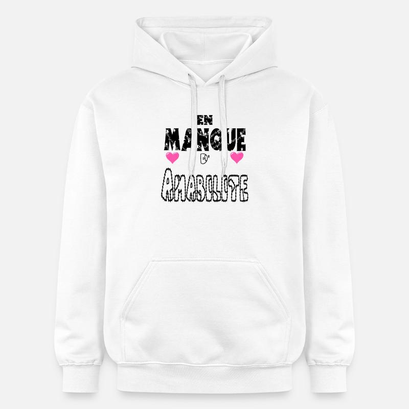  En Manque d'Amabilité - Sweat à capuche Softstyle® Gildan Unisexe - blanc