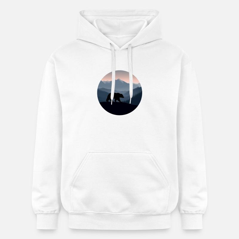 ours, logo ours, paysage - Sweat à capuche Softstyle® Gildan Unisexe - blanc