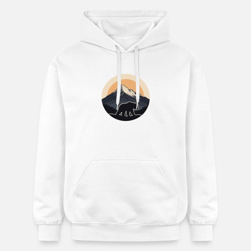 Ours brun sauvage - Sweat à capuche Softstyle® Gildan Unisexe - blanc