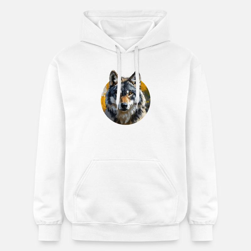 Design de Loup - Sweat à capuche Softstyle® Gildan Unisexe - blanc