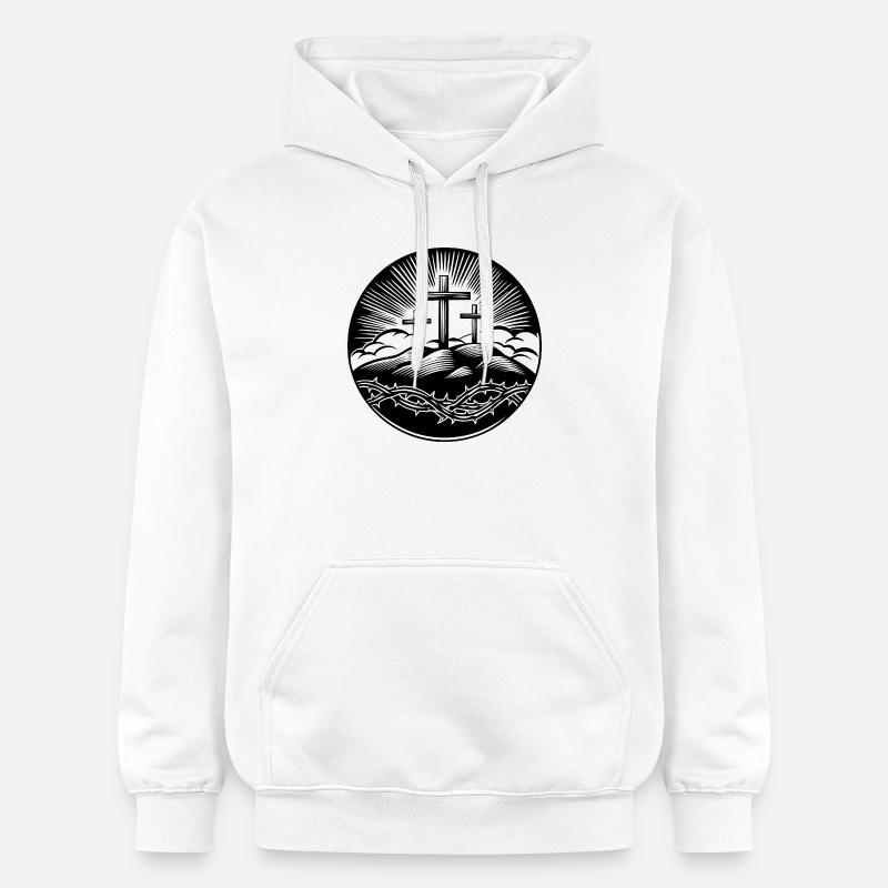 Motif de la croix chrétienne - Sweat à capuche Softstyle® Gildan Unisexe - blanc
