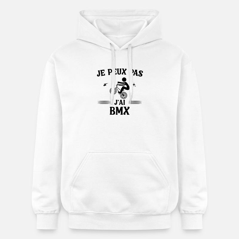 je peux pas j'ai bmx - Sweat à capuche Softstyle® Gildan Unisexe - blanc
