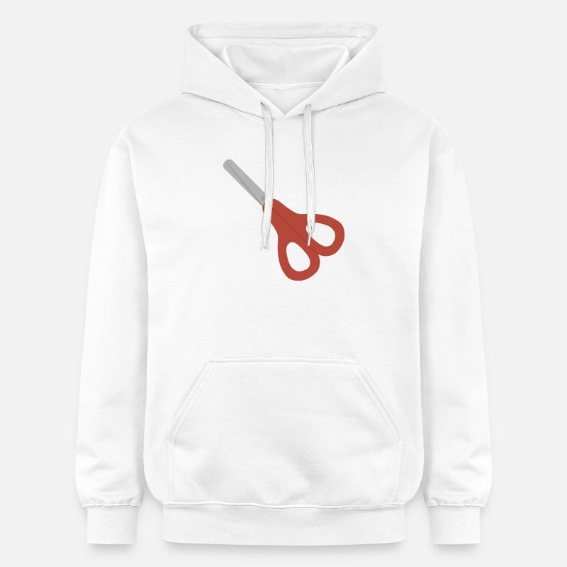 Icône des Ciseaux Rouges - Sweat à capuche Softstyle® Gildan Unisexe - blanc
