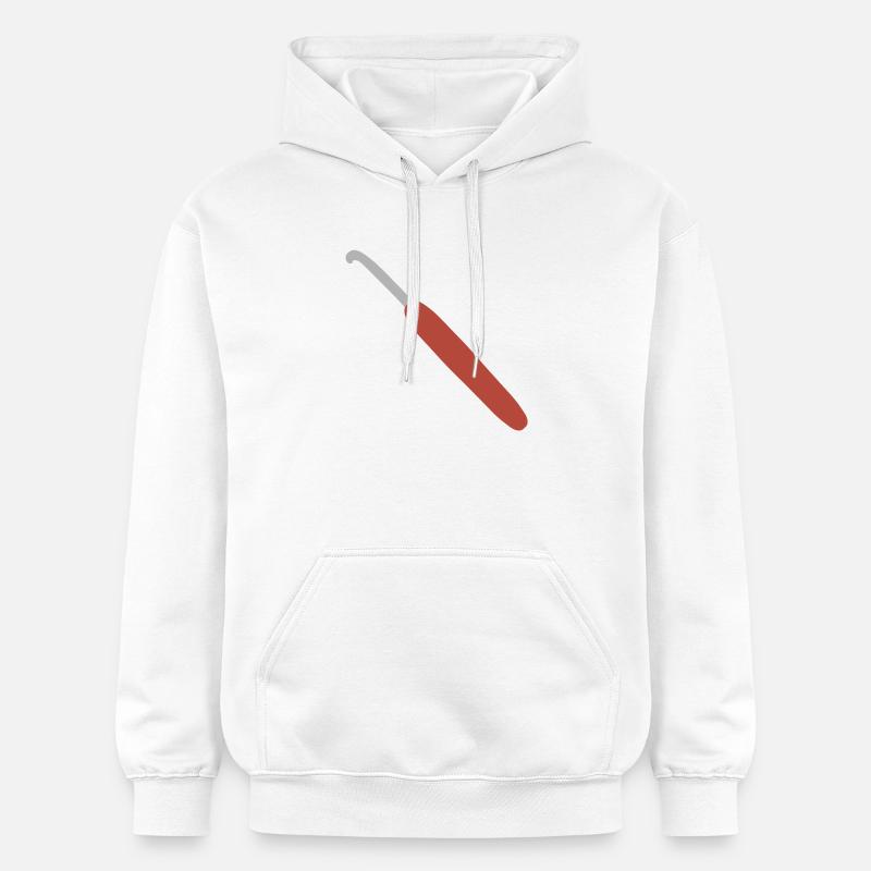 Crochet à manche rouge - Sweat à capuche Softstyle® Gildan Unisexe - blanc