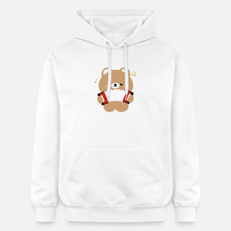 Accordéon Ours - Sweat à capuche Softstyle® Gildan Unisexe - blanc