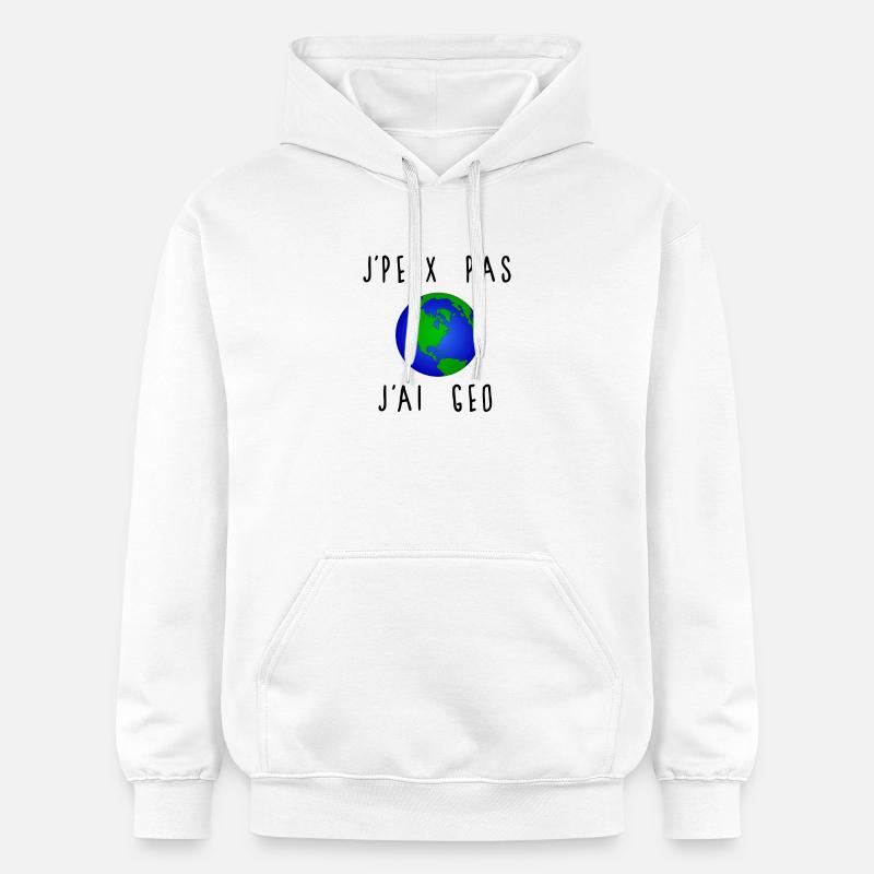J'peux Pas J'ai Géo Terre - Sweat à capuche Softstyle® Gildan Unisexe - blanc
