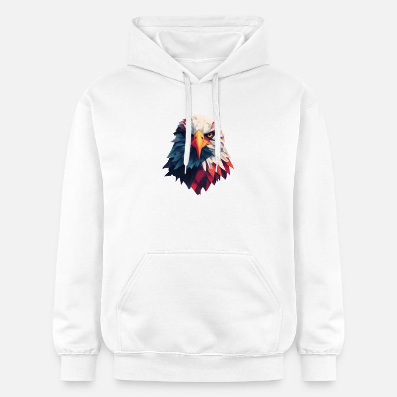 Aigle majestueux regard perçant - Sweat à capuche Softstyle® Gildan Unisexe - blanc