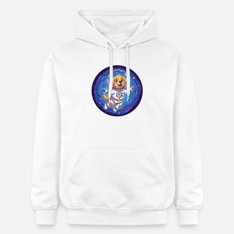 Chien de l’espace en combinaison d’astronaute - Sweat à capuche Softstyle® Gildan Unisexe - blanc