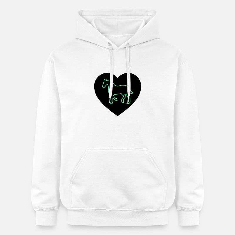 Chevaux - Sweat à capuche Softstyle® Gildan Unisexe - blanc