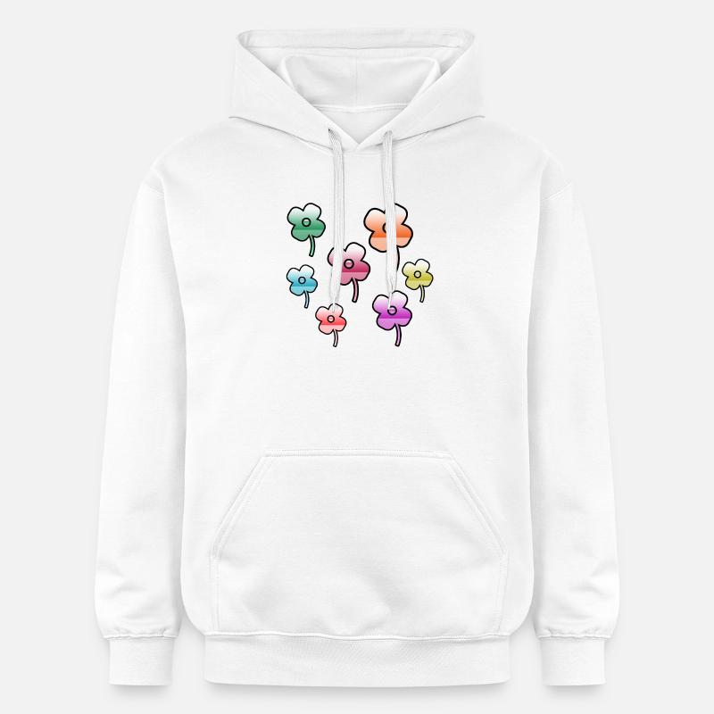 Fleur - Sweat à capuche Softstyle® Gildan Unisexe - blanc