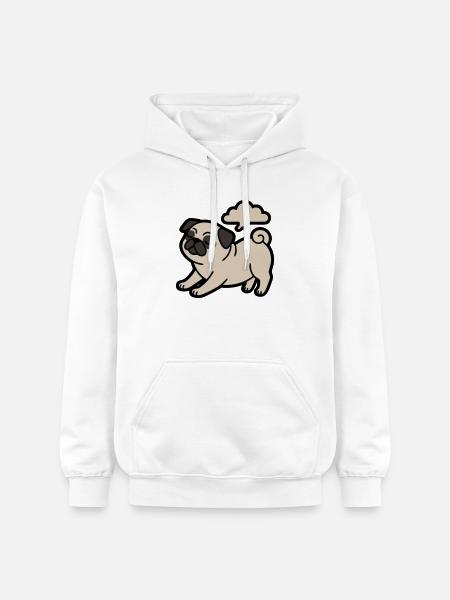 Pupsender Mops Hund Lustig - Gildan Unisex Softstyle® Midweight Hoodie - Weiß