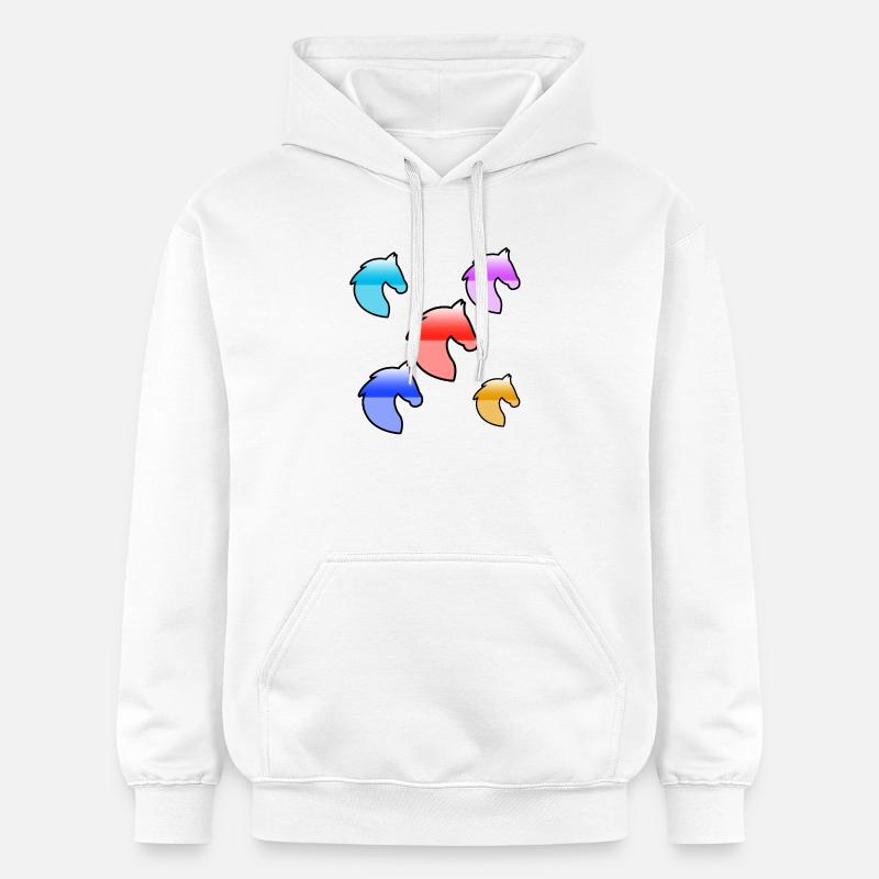 Chevaux - Sweat à capuche Softstyle® Gildan Unisexe - blanc