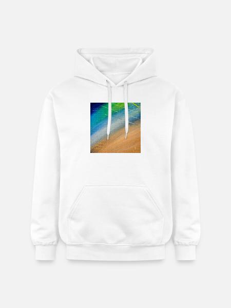 Farbfluss und Goldlinien - Gildan Unisex Softstyle® Midweight Hoodie - Weiß